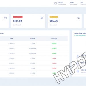 goldcoders hyip template no. 104, account page screenshot