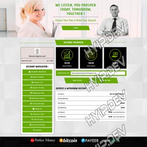 goldcoders hyip template no. 105, account page screenshot