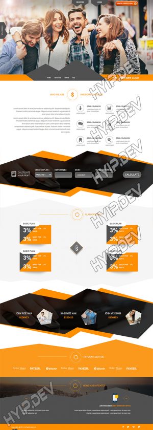 goldcoders hyip template no. 108, home page screenshot