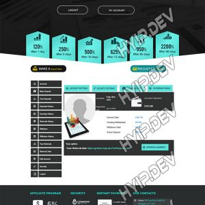 goldcoders hyip template no. 109, account page screenshot