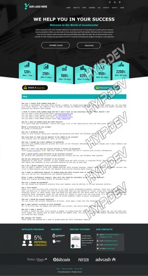 goldcoders hyip template no. 109, default page screenshot