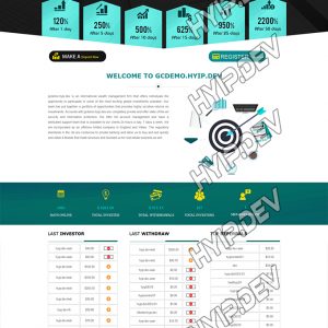 goldcoders hyip template no. 109, home page screenshot
