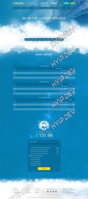 goldcoders hyip template no. 111, deposit page screenshot