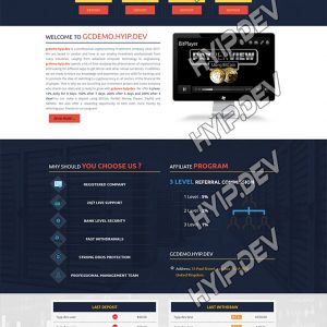 goldcoders hyip template no. 112, home page screenshot