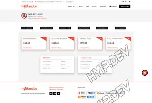 goldcoders hyip template no. 116, account page screenshot
