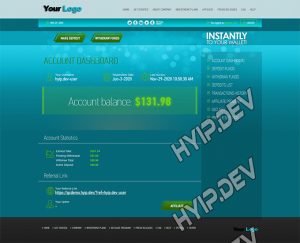 goldcoders hyip template no. 117, account page screenshot