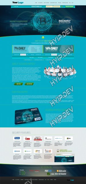 goldcoders hyip template no. 117, home page screenshot