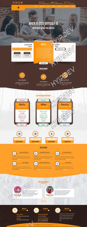 goldcoders hyip template no. 118, home page screenshot
