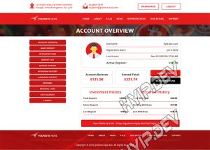 goldcoders hyip template no. 119, account page screenshot