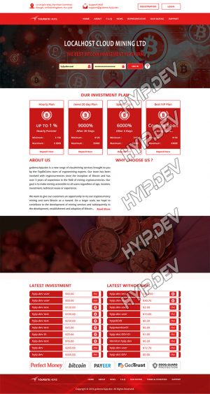 goldcoders hyip template no. 119, home page screenshot