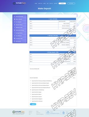 goldcoders hyip template no. 120, deposit page screenshot