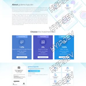 goldcoders hyip template no. 120, home page screenshot