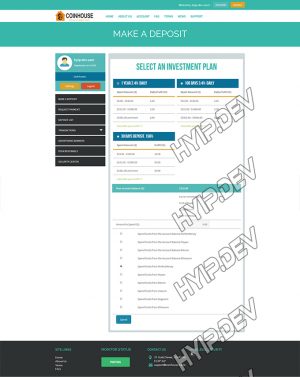 goldcoders hyip template no. 123, deposit page screenshot