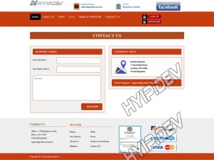 goldcoders hyip template no. 125, support page screenshot