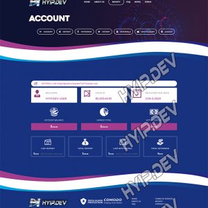 goldcoders hyip template no. 126, account page screenshot