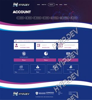 goldcoders hyip template no. 126, account page screenshot