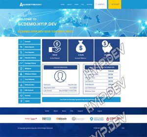 goldcoders hyip template no. 127, account page screenshot