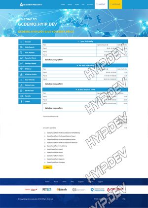 goldcoders hyip template no. 127, deposit page screenshot