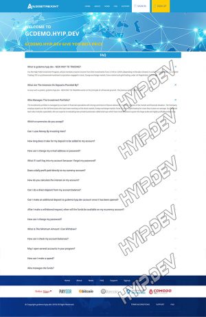 goldcoders hyip template no. 127, default page screenshot