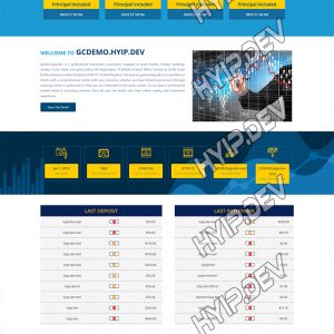 goldcoders hyip template no. 127, home page screenshot