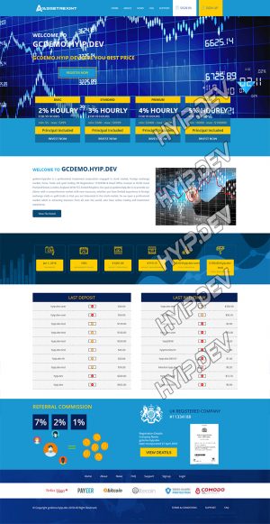 goldcoders hyip template no. 127, home page screenshot