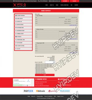 goldcoders hyip template no. 129, deposit page screenshot