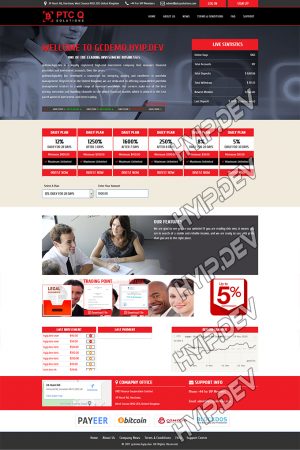 goldcoders hyip template no. 129, home page screenshot