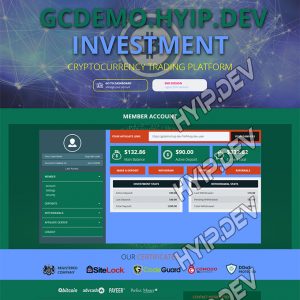 goldcoders hyip template no. 131, account page screenshot