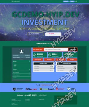 goldcoders hyip template no. 131, account page screenshot