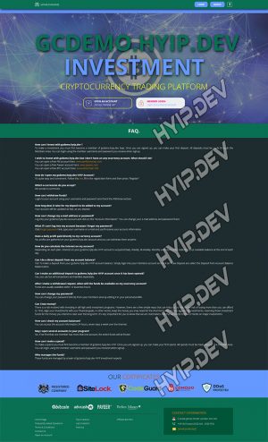 goldcoders hyip template no. 131, default page screenshot
