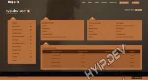 goldcoders hyip template no. 132, account page screenshot