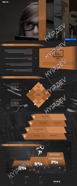 goldcoders hyip template no. 132, home page screenshot