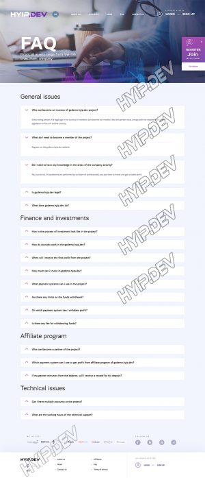 goldcoders hyip template no. 133, default page screenshot