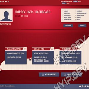 goldcoders hyip template no. 134, account page screenshot