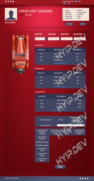 goldcoders hyip template no. 134, deposit page screenshot