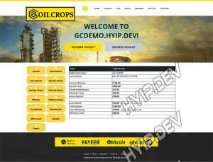 goldcoders hyip template no. 135, account page screenshot