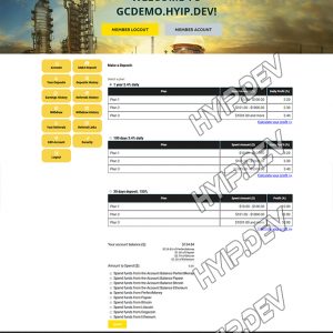 goldcoders hyip template no. 135, deposit page screenshot