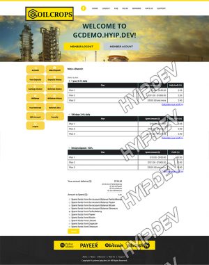 goldcoders hyip template no. 135, deposit page screenshot