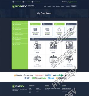 goldcoders hyip template no. 136, account page screenshot