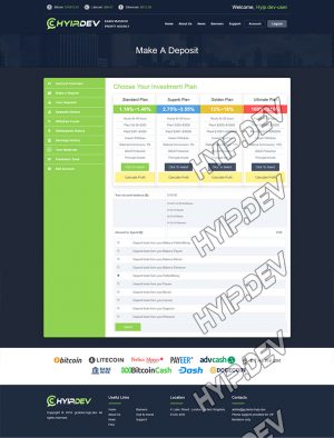 goldcoders hyip template no. 136, deposit page screenshot