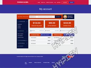 goldcoders hyip template no. 137, account page screenshot