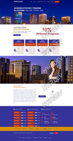 goldcoders hyip template no. 137, home page screenshot
