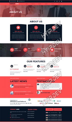goldcoders hyip template no. 138, default page screenshot