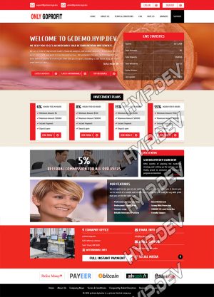 goldcoders hyip template no. 139, home page screenshot