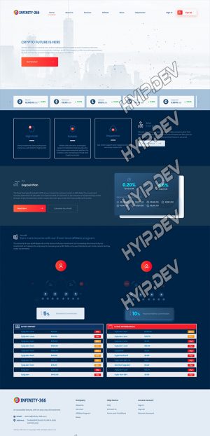 goldcoders hyip template no. 140, home page screenshot
