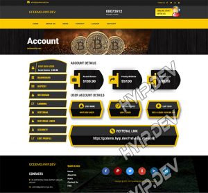 goldcoders hyip template no. 142, account page screenshot