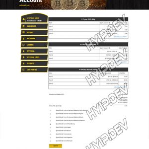 goldcoders hyip template no. 142, deposit page screenshot