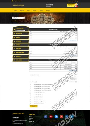 goldcoders hyip template no. 142, deposit page screenshot