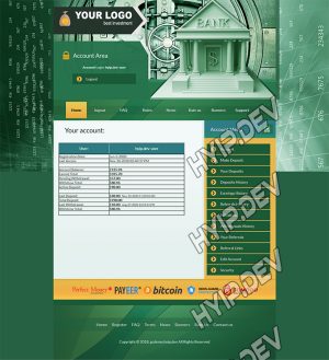 goldcoders hyip template no. 143, account page screenshot