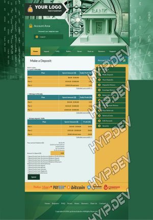 goldcoders hyip template no. 143, deposit page screenshot